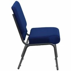 Best Pirce 💯 Stacking Chairs Flash Furniture HERCULES 21'' Church Chair W/4'' Seat Silver Vein Frame, Navy Blue 😀 -Advantage Shop sp154567765 s7