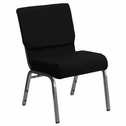 Top 10 ⌛ Stacking Chairs Flash Furniture HERCULES 21'' Church Chairs W/3.75'' Seat Silver Vein Frame (XUCH0221BKSV) 👏