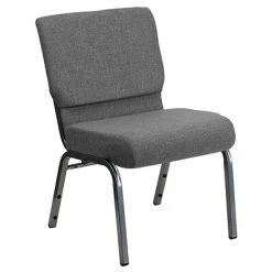 Cheap 💯 Stacking Chairs Flash Furniture HERCULES 21'' Church Chairs W/3.75'' Seat Silver Vein Frame (XUCH0221GYSV) 🥰