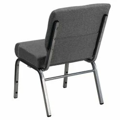 Cheap 💯 Stacking Chairs Flash Furniture HERCULES 21'' Church Chairs W/3.75'' Seat Silver Vein Frame (XUCH0221GYSV) 🥰 -Advantage Shop sp154567790 s7