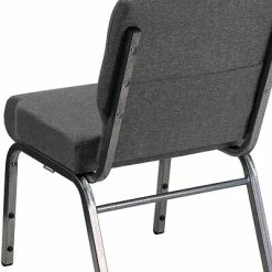 Cheap 💯 Stacking Chairs Flash Furniture HERCULES 21'' Church Chairs W/3.75'' Seat Silver Vein Frame (XUCH0221GYSV) 🥰 -Advantage Shop sp154567791 s7