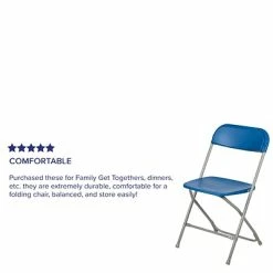 Cheap 😉 Folding Chairs Flash Furniture HERCULES Series 800lb-Capacity Premium Plastic Folding Chair, Blue (LEL3BLUE) 🔔 -Advantage Shop sp154570568 s7