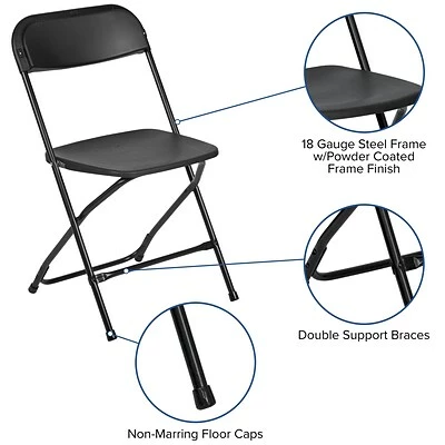 Cheap ๐ Stacking Chairs Flash Furniture HERCULES Plastic Office Chair, Black (LE-L-3-BK-GG) ๐ 6 Cheap ๐ Stacking Chairs Flash Furniture HERCULES Plastic Office Chair, Black (LE-L-3-BK-GG) ๐ - Image 4