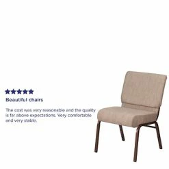 Best Sale ✨ Stacking Chairs Flash Furniture 21'' Extra Wide Beige Fabric Stacking Church Chair With 4'' Thick Seat, Copper Vein Frame 😀 -Advantage Shop sp154586812 s7