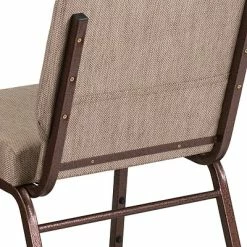 Best Sale ✨ Stacking Chairs Flash Furniture 21'' Extra Wide Beige Fabric Stacking Church Chair With 4'' Thick Seat, Copper Vein Frame 😀 -Advantage Shop sp154587803 s7