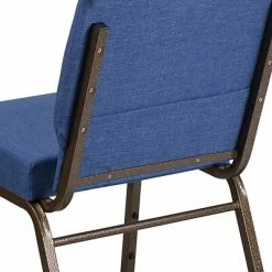 Hot Sale 👏 Stacking Chairs Flash Furniture HERCULES Series 21'' Extra Wide Blue Fabric Stacking Church Chair With 4'' Thick Seat, Gold Vein Frame 👏 -Advantage Shop sp154587901 s7