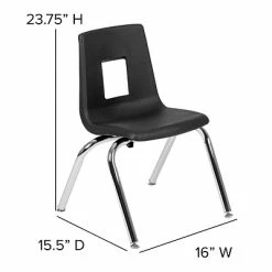 Discount 🔥 Stacking Chairs Advantage Black Student Stack School Chair 14" 4 Pack (ADV-SSC-14BLK-4) ✔️ -Advantage Shop sp155517646 s7