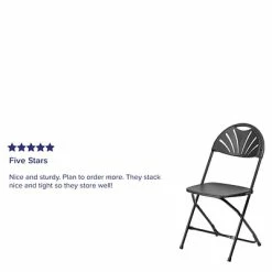 Hot Sale ❤️ Folding Chairs Flash Furniture HERCULES Series 800 Lb. Capacity Plastic Fan Back Folding Chair 8/Pack (8LEL4BK) 😉 -Advantage Shop sp155524445 s7