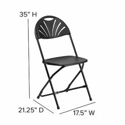 Hot Sale ❤️ Folding Chairs Flash Furniture HERCULES Series 800 Lb. Capacity Plastic Fan Back Folding Chair 8/Pack (8LEL4BK) 😉 -Advantage Shop sp155524447 s7