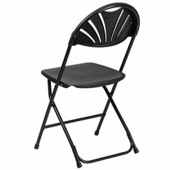 Hot Sale ❤️ Folding Chairs Flash Furniture HERCULES Series 800 Lb. Capacity Plastic Fan Back Folding Chair 8/Pack (8LEL4BK) 😉 -Advantage Shop sp155524448 s7
