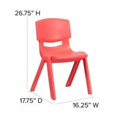 New 👍 Stacking & Folding Chairs Flash Furniture Plastic Student Stacking Chair, Red, 2-Pieces (2YUYCX005RED) 🎁 -Advantage Shop sp155707108 s7