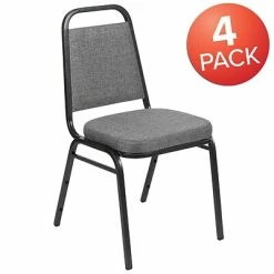 Wholesale 😍 Stacking & Folding Chairs Flash Furniture Fabric Banquet Folding Chair, Gray Fabric/Silver Vein Frame, 4-Pieces (4FDBHF1SVBCG) ⭐ -Advantage Shop sp155707150 s7