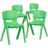 New ❤️ Stacking & Folding Chairs Flash Furniture Plastic Student Stacking Chair, Green, 4-Pieces (4YUYCX4004GREEN) 💯 -Advantage Shop sp155712723 s7