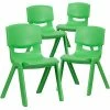 Best Sale 👏 Stacking & Folding Chairs Flash Furniture Plastic Student Stacking Chair, Green, 4-Pieces (4YUYCX4005GREEN) 🧨 -Advantage Shop sp155712926 s7