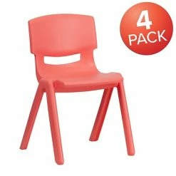 Hot Sale 🔥 Stacking & Folding Chairs Flash Furniture Plastic Student Stacking Chair, Red, 4-Pieces (4YUYCX4004RED) 🌟 -Advantage Shop sp155712939 s7