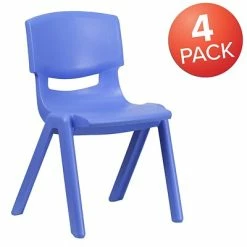 Discount ✨ Stacking & Folding Chairs Flash Furniture Plastic Student Stacking Chair, Blue, 4-Pieces (4YUYCX4005BLUE) ⌛ -Advantage Shop sp155712952 s7