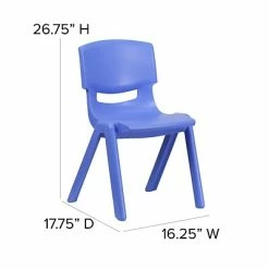 Discount ✨ Stacking & Folding Chairs Flash Furniture Plastic Student Stacking Chair, Blue, 4-Pieces (4YUYCX4005BLUE) ⌛ -Advantage Shop sp155712956 s7