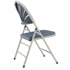 Outlet ✔️ National Public Seating Folding Chairs NPS 1100 Series Deluxe Fan Back With Triple Brace Double Hinge Folding Chair, Dark Blue, 4 (1115/4) 😀 -Advantage Shop sp160038411 s7