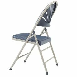 Outlet ✔️ National Public Seating Folding Chairs NPS 1100 Series Deluxe Fan Back With Triple Brace Double Hinge Folding Chair, Dark Blue, 4 (1115/4) 😀 -Advantage Shop sp160038412 s7