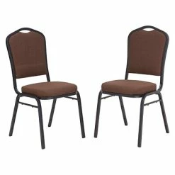 Best reviews of 😉 National Public Seating Stacking Chairs NPS 9300 Series Deluxe Fabric Upholstered Stack Chair, Natural Chocolate/Black Sandtex, 2 Pack (9361-BT/2) 😀