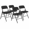 Wholesale 🔔 National Public Seating NPS 2300 Series Fabric Padded Triple Brace Double Hinge Premium Folding Chairs, Midnight Black/Black, 4 Pack (2310/4) 🤩