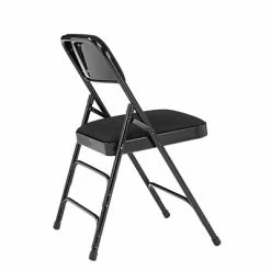 Wholesale 🔔 National Public Seating NPS 2300 Series Fabric Padded Triple Brace Double Hinge Premium Folding Chairs, Midnight Black/Black, 4 Pack (2310/4) 🤩 -Advantage Shop sp160038559 s7
