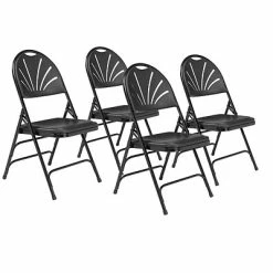 Top 10 💯 National Public Seating NPS 1100 Series Polyfold Fan Back Triple Brace Double Hinge Folding Chairs, Black/Black, 4/Pack (1110/4) ✨