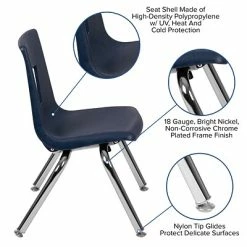 Best Pirce ✔️ Stacking & Folding Chairs Flash Furniture Advantage Plastic Student Stack Chair, Navy (ADVSSC12NAVY) 😀 -Advantage Shop sp166807702 s7