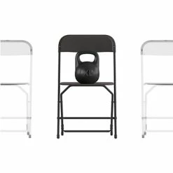 Hot Sale 🎁 Stacking & Folding Chairs Flash Furniture Hercules™ Plastic Big And Tall Commercial Folding Chair, Black, 4/Pack (4LEL3WBK) 🌟