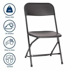 Hot Sale 🎁 Stacking & Folding Chairs Flash Furniture Hercules™ Plastic Big And Tall Commercial Folding Chair, Black, 4/Pack (4LEL3WBK) 🌟 -Advantage Shop sp181497461 s7