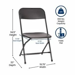 Hot Sale 🎁 Stacking & Folding Chairs Flash Furniture Hercules™ Plastic Big And Tall Commercial Folding Chair, Black, 4/Pack (4LEL3WBK) 🌟 -Advantage Shop sp181497462 s7