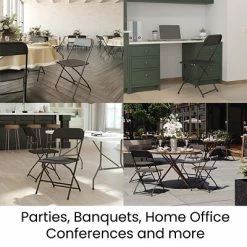 Hot Sale 🎁 Stacking & Folding Chairs Flash Furniture Hercules™ Plastic Big And Tall Commercial Folding Chair, Black, 4/Pack (4LEL3WBK) 🌟 -Advantage Shop sp181497464 s7