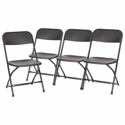 Hot Sale 🎁 Stacking & Folding Chairs Flash Furniture Hercules™ Plastic Big And Tall Commercial Folding Chair, Black, 4/Pack (4LEL3WBK) 🌟 -Advantage Shop sp181497465 s7