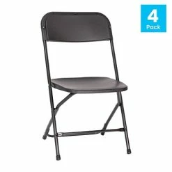 Hot Sale 🎁 Stacking & Folding Chairs Flash Furniture Hercules™ Plastic Big And Tall Commercial Folding Chair, Black, 4/Pack (4LEL3WBK) 🌟 -Advantage Shop sp181497466 s7