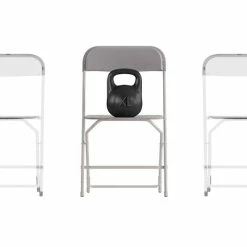 Outlet 👍 Stacking & Folding Chairs Flash Furniture Hercules™ Plastic Big And Tall Commercial Folding Chair, Gray, 4/Pack (4LEL3WGY) ⭐