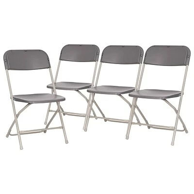 Outlet 👍 Stacking & Folding Chairs Flash Furniture Hercules™ Plastic Big And Tall Commercial Folding Chair, Gray, 4/Pack (4LEL3WGY) ⭐ 9 Outlet 👍 Stacking & Folding Chairs Flash Furniture Hercules™ Plastic Big And Tall Commercial Folding Chair, Gray, 4/Pack (4LEL3WGY) ⭐ - Image 7