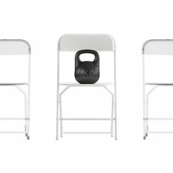 Outlet 🤩 Stacking & Folding Chairs Flash Furniture Hercules™ Plastic Big And Tall Commercial Folding Chair, White, 4/Pack (4LEL3WWH) ❤️