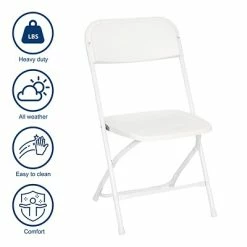 Outlet 🤩 Stacking & Folding Chairs Flash Furniture Hercules™ Plastic Big And Tall Commercial Folding Chair, White, 4/Pack (4LEL3WWH) ❤️ -Advantage Shop sp181497497 s7