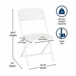 Outlet 🤩 Stacking & Folding Chairs Flash Furniture Hercules™ Plastic Big And Tall Commercial Folding Chair, White, 4/Pack (4LEL3WWH) ❤️ -Advantage Shop sp181497498 s7
