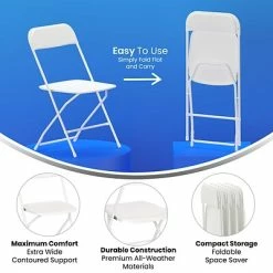 Outlet 🤩 Stacking & Folding Chairs Flash Furniture Hercules™ Plastic Big And Tall Commercial Folding Chair, White, 4/Pack (4LEL3WWH) ❤️ -Advantage Shop sp181497499 s7