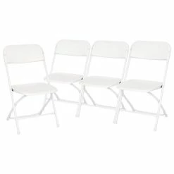 Outlet 🤩 Stacking & Folding Chairs Flash Furniture Hercules™ Plastic Big And Tall Commercial Folding Chair, White, 4/Pack (4LEL3WWH) ❤️ -Advantage Shop sp181497501 s7