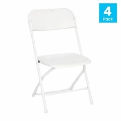 Outlet 🤩 Stacking & Folding Chairs Flash Furniture Hercules™ Plastic Big And Tall Commercial Folding Chair, White, 4/Pack (4LEL3WWH) ❤️ -Advantage Shop sp181497502 s7