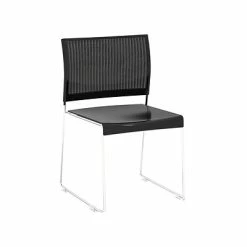 Budget ❤️ Stacking & Folding Chairs Safco® Currant™ Steel High Density Stack Chair, Black/Chrome, 4PK (4271CM) ✔️