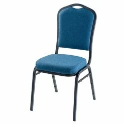 Best reviews of 🔥 National Public Seating Stacking Chairs NPS 9300 Series Deluxe Fabric Upholstered Stack Chair, Natural Blue/Black Sandtex (9374-BT) 💯