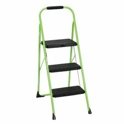 Deals ✔️ Folding Chairs Cosco Three Step Big Step Folding Step Stool With Rubber Hand Grip (11408GNF1E) 🌟