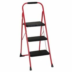 New 💯 Folding Chairs Cosco Three Step Big Step Folding Step Stool With Rubber Hand Grip (11408FST1E) ✔️