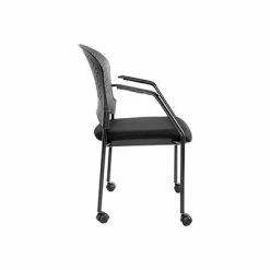Brand new 🎉 Stacking Chairs EuroTech Breeze Mesh Back Fabric Office Chair, Black, 2/Carton (FS9070) ⌛