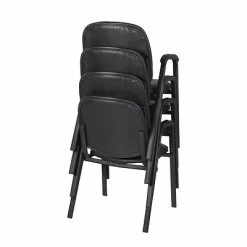 Deals ❤️ Stacking Chairs Regency Ace Vinyl Stack Chair, Black, 4/Pack (2125LBK4PK) ❤️ -Advantage Shop sp4547917 s7