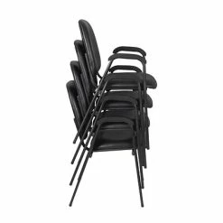 Deals ❤️ Stacking Chairs Regency Ace Vinyl Stack Chair, Black, 4/Pack (2125LBK4PK) ❤️ -Advantage Shop sp4547918 s7