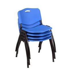 Best Sale 🔥 Stacking Chairs Regency 'M' Stack Chair (4 Pack)- Blue (4700BE4PK) 🥰